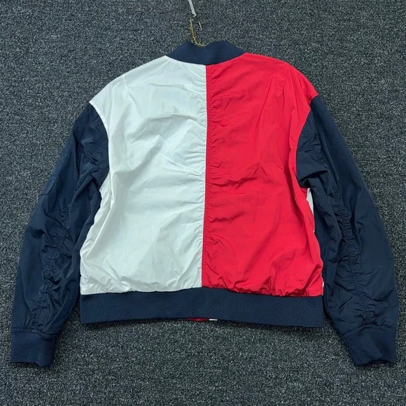 Tommy Hilfiger Mens Colorblock Bomber Jacket Red White Navy J9AJ0451 XL NWT